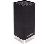 Подставка Kamille Black&Silver, колода для ножей 9.5х9.5х22см с полипропиленовым наполнителем