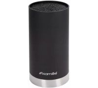 Подставка Kamille Black&Silver, колода для ножей Ø11х22см с полипропиленовым наполнителем