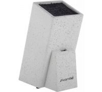 Подставка-колода для ножей Kamille Brash Stand 26см, белый гранит с наполнителем
