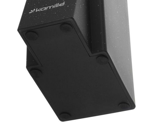 Подставка-колода для ножей Kamille Brash Stand 26см, черный гранит с наполнителем