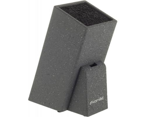 Подставка-колода для ножей Kamille Brash Stand 26см, серый гранит с наполнителем Подставка-колода для ножей Kamille Brash Stand 26см, серый гранит с наполнителем