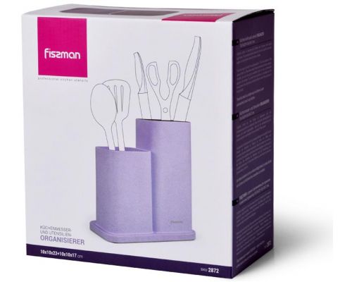 Подставка-колода Fissman Lilac для кухонных ножей и ножниц 20х10х23см двойная Подставка-колода Fissman Lilac для кухонных ножей и ножниц 20х10х23см двойная