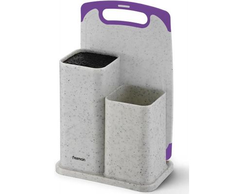 Подставка-колода Fissman White Marble для ножей 22х14х34.5см, двойная с разделочной доской Подставка-колода Fissman White Marble для ножей 22х14х34.5см, двойная с разделочной доской