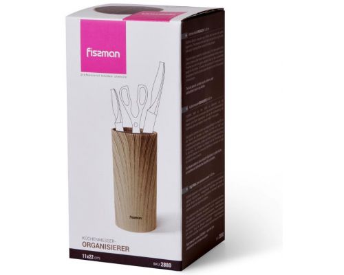 Подставка-колода Fissman Wood для кухонных ножей и ножниц 22х11см Подставка-колода Fissman Wood для кухонных ножей и ножниц 22х11см