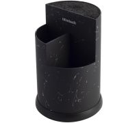 Подставка-колода Ofenbach Black Marble для кухонных ножей и ножниц 16х24см, тройная круглая