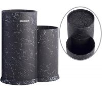 Подставка-колода Ofenbach Black Marble для кухонных ножей и ножниц 20х12х22.5см, двойная круглая