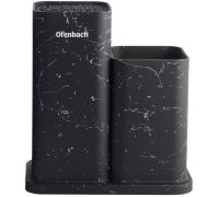 Подставка-колода Ofenbach Black Marble для кухонных ножей и ножниц 21.5х13х23см двойная