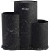 Подставка-колода Ofenbach Black Marble для кухонных ножей и ножниц 23х12х22см, тройная круглая