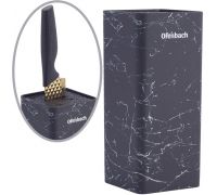 Подставка-колода Ofenbach Black Marble для кухонных ножей и ножниц 9х9х22см