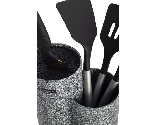 Подставка-колода Ofenbach Grey Marble для кухонных ножей 10х19х23см, двойная круглая