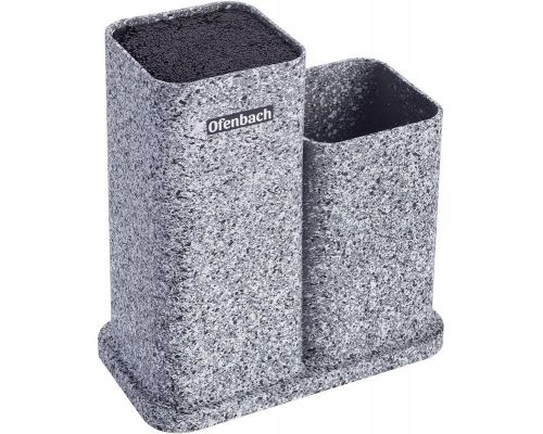 Подставка-колода Ofenbach Grey Marble для кухонных ножей 21х12х23см, двойная Подставка-колода Ofenbach Grey Marble для кухонных ножей 21х12х23см, двойная