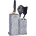 Подставка-колода Ofenbach Grey Marble для кухонных ножей 21х12х23см, двойная