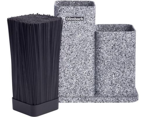 Подставка-колода Ofenbach Grey Marble для кухонных ножей 21х12х23см, двойная Подставка-колода Ofenbach Grey Marble для кухонных ножей 21х12х23см, двойная
