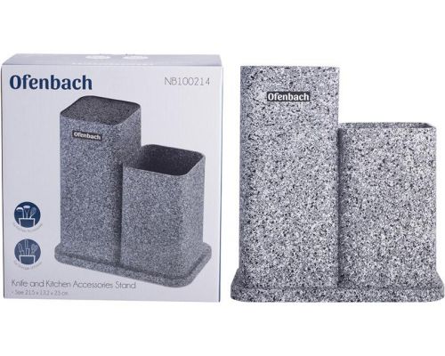 Подставка-колода Ofenbach Grey Marble для кухонных ножей 21х12х23см, двойная Подставка-колода Ofenbach Grey Marble для кухонных ножей 21х12х23см, двойная