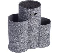 Подставка-колода Ofenbach Grey Marble для кухонных ножей 23х13х22см, тройная круглая