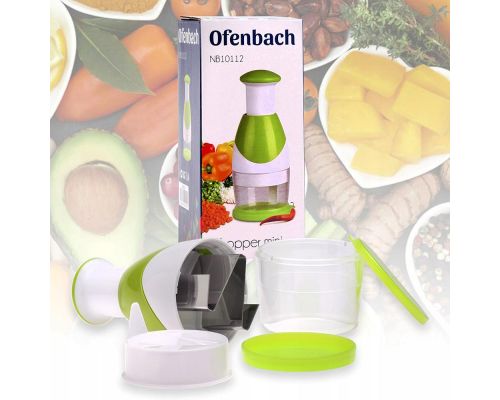 Измельчитель-чоппер Ofenbach для лука и овощей Ø6.5х15.5см механический, мини