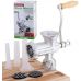 Мясорубка ручная Kamille 2в1 с насадками для наполнения колбас, 17х9.5х25см, чугун