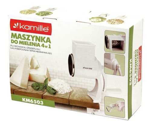 Терка универсальная Kamille механическая ручная с 4-мя насадками