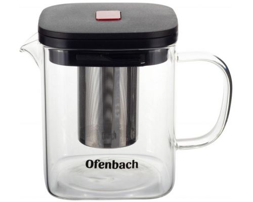 Чайник скляний заварювальний Ofenbach 1000мл зі знімним ситечком (0612m) Чайник скляний заварювальний Ofenbach 1000мл зі знімним ситечком (0612m)