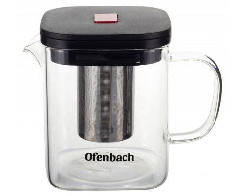 Чайник скляний заварювальний Ofenbach 600мл зі знімним ситечком (0612s) Чайник скляний заварювальний Ofenbach 600мл зі знімним ситечком (0612s)