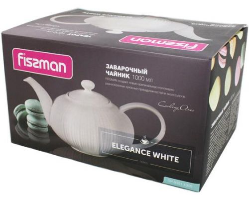 Чайник заварювальний Fissman Elegance White 1л фарфоровий Чайник заварювальний Fissman Elegance White 1л фарфоровий