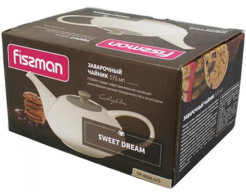 Чайник заварювальний Fissman Sweet Dream 575мл керамічний, кремовий Чайник заварювальний Fissman Sweet Dream 575мл керамічний, кремовий