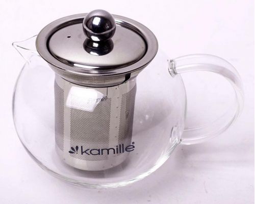 Чайник заварювальний Kamille Ilasade 550мл скляний зі знімним ситечком Чайник заварювальний Kamille Ilasade 550мл скляний зі знімним ситечком