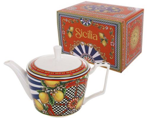 Чайник заварювальний Sicilia "Limoni" (Лимони) 650мл, порцеляновий