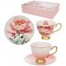 Чайно-кофейный фарфоровый набор "Pink Peony" 6 чашек 200мл и 6 блюдец