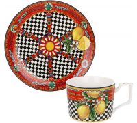 Чайно-кофейный набор Sicilia "Limoni" (Лимоны) 220мл на 6 персон, фарфор
