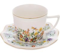 Чайный фарфоровый набор "Floral" 6 чашек 250мл и 6 блюдец