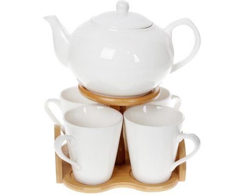 Чайный набор Nouvelle Home Глянец заварочный чайник и 4 кружки Чайный набор Nouvelle Home Глянец заварочный чайник и 4 кружки
