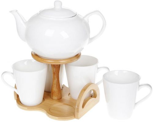 Чайный набор Nouvelle Home Глянец заварочный чайник и 4 кружки Чайный набор Nouvelle Home Глянец заварочный чайник и 4 кружки