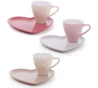 Чайная подарочная пара Shabby Chic "Сердце" чашка 250мл с блюдцем