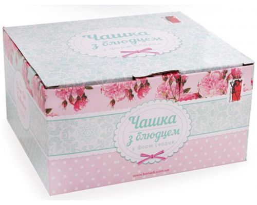 Чайная подарочная пара Shabby Chic "Сердце" чашка 250мл с блюдцем