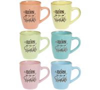 Кружка "Born to Sparkle" (Рожденный Искриться) 360мл, керамика
