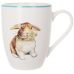 Кружка фарфоровая Happy Rabbit 340мл с голубой каймой