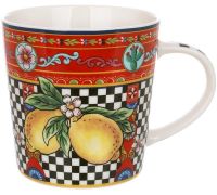 Кружка фарфоровая Sicilia "Limoni" (Лимоны) 450мл, подарочная чашка