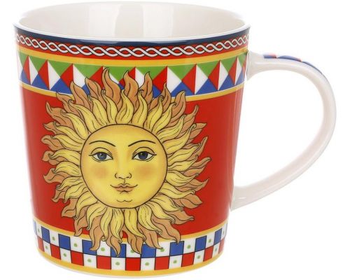 Кружка фарфоровая Sicilia "Sole" (Солнце) 450мл, подарочная чашка