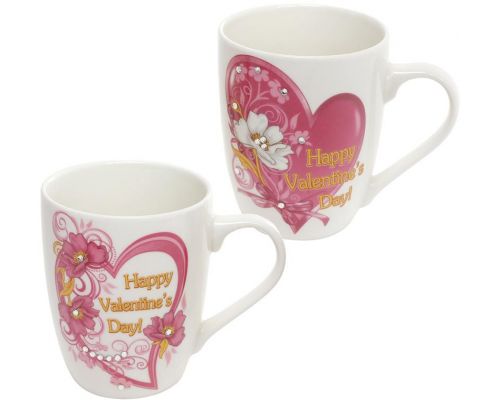 Кружка "Happy Valentine's" 350мл со стразами Кружка "Happy Valentine's" 350мл со стразами