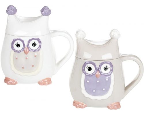 Кружка "Owl Family" 400мл с керамической крышкой Кружка "Owl Family" 400мл с керамической крышкой