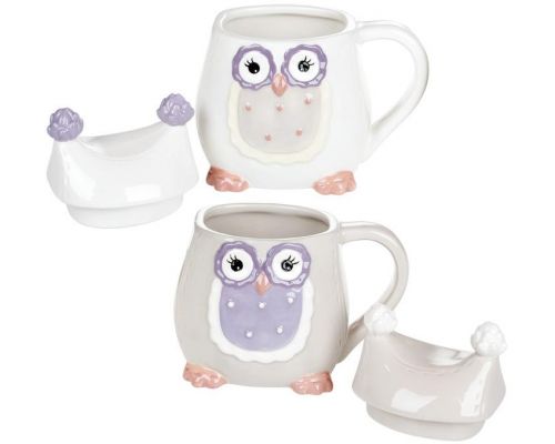 Кружка "Owl Family" 400мл с керамической крышкой Кружка "Owl Family" 400мл с керамической крышкой