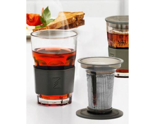 Стакан-заварник ZestGlass Original 415мл с металлическим ситечком и силиконовой защитой (оранжевый) Стакан-заварник ZestGlass Original 415мл с металлическим ситечком и силиконовой защитой (оранжевый)