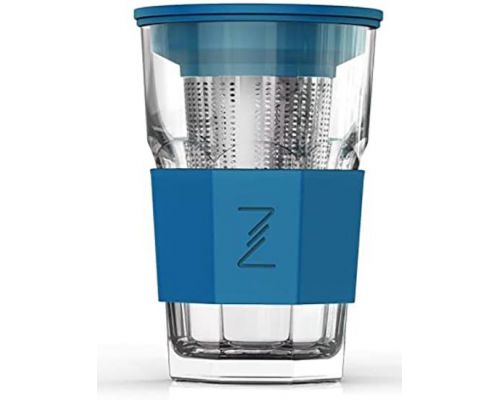 Стакан-заварник ZestGlass Original 415мл с металлическим ситечком и силиконовой защитой (синий) Стакан-заварник ZestGlass Original 415мл с металлическим ситечком и силиконовой защитой (синий)