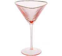 Набор 4 фужера Diva Pink бокалы для мартини 190мл, розовый с золотым кантом