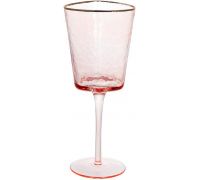 Набор 4 фужера Diva Pink бокалы для вина 400мл, розовый с золотым кантом