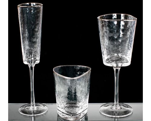 Набор 4 фужера Monaco Ice бокалы для шампанского 165мл, стекло с серебряным кантом Набор 4 фужера Monaco Ice бокалы для шампанского 165мл, стекло с серебряным кантом