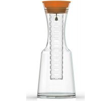 Графин ZestGlass 1100мл для лимонада, вина и освежающих фруктово-ягодных напитков (оранжевая крышка)