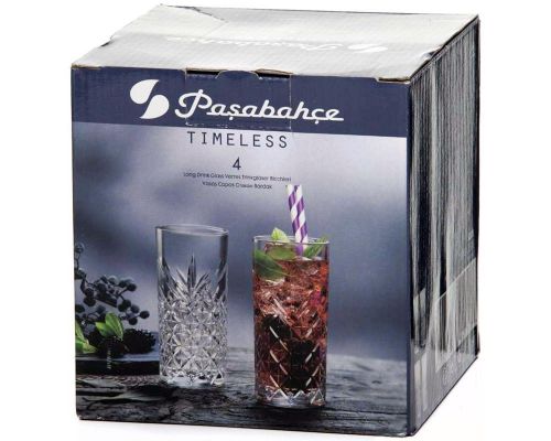 Набор 4 высоких стакана Pasabahce Timeless 295мл Набор 4 высоких стакана Pasabahce Timeless 295мл