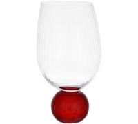 Набор 6 стеклянных стаканов "Bauble Glass" 450мл на красной ножке
